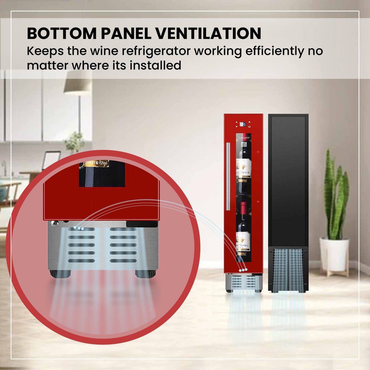 Equator 9 Bottles Wine Refrigerator 1-Zone Freestanding/Builtin 7 Color LED 110V