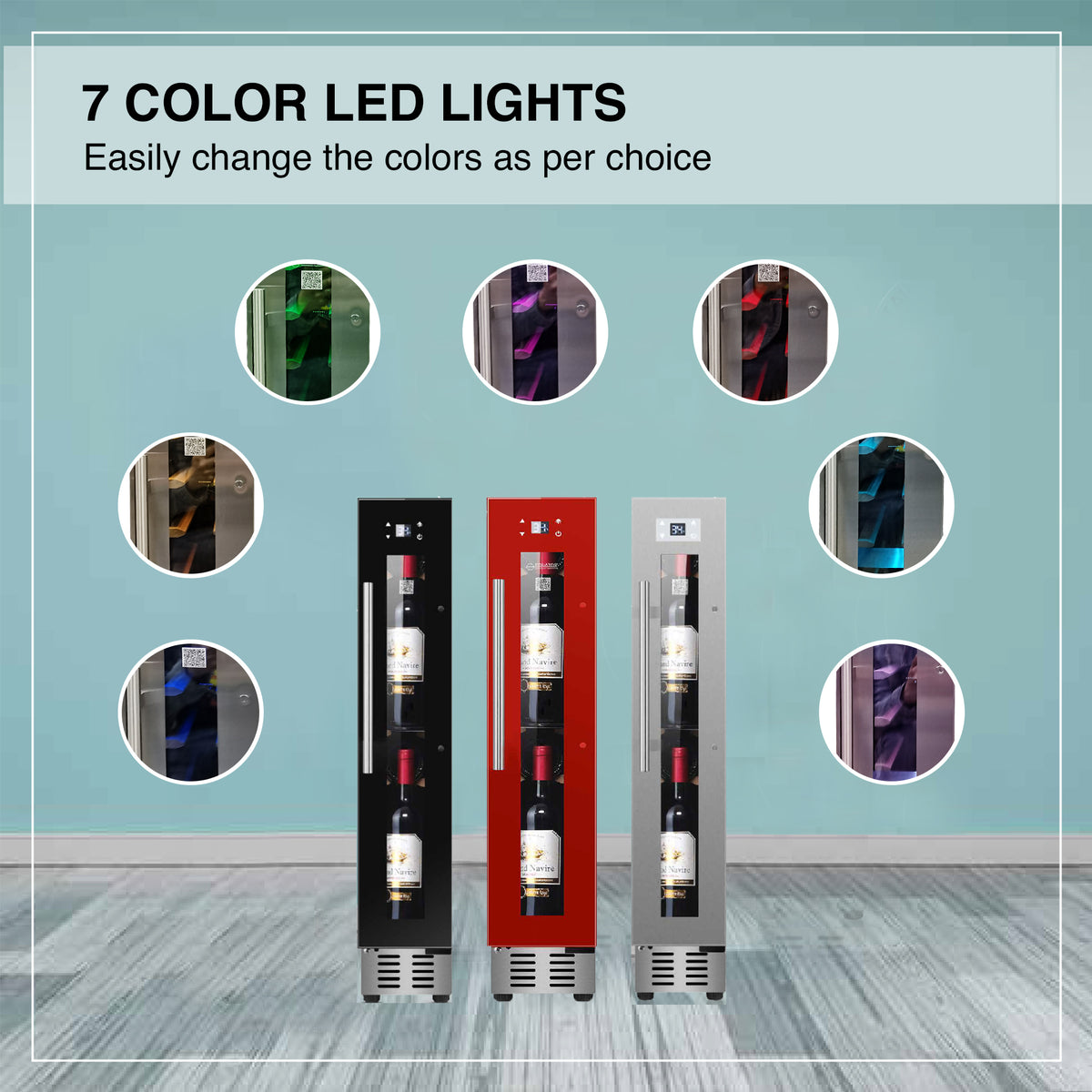 Equator 9 Bottles Wine Refrigerator 1-Zone Freestanding/Builtin 7 Color LED 110V