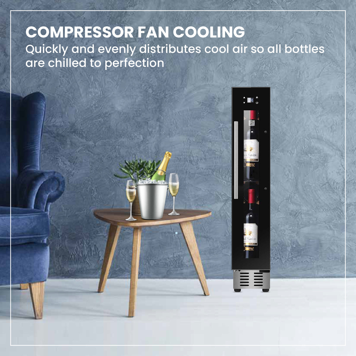 Equator 9 Bottles Wine Refrigerator 1-Zone Freestanding/Builtin 7 Color LED 110V