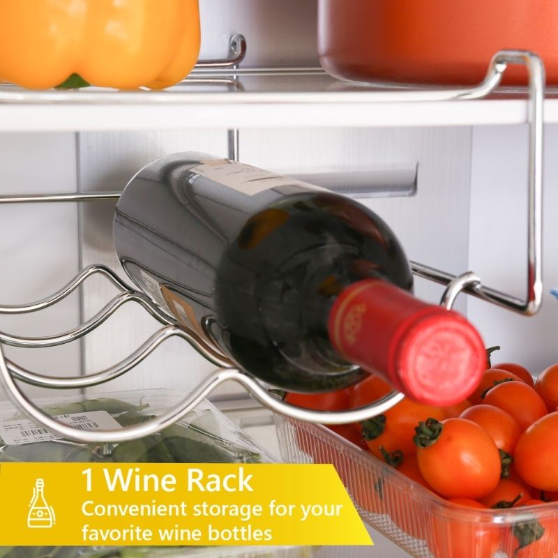 Conserv 11cf Bottom Freezer Refrigerator 24in w/ WINE RACK Stainless 110V