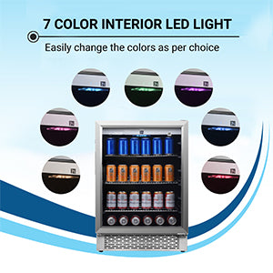 Refrigerador para interiores/exteriores de 4.6 pies cúbicos, IPX4, acero inoxidable, empotrable/independiente, capacidad para 110 latas y 6 botellas