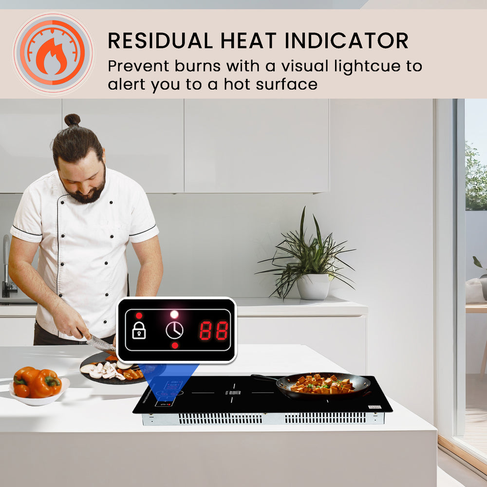Equator 13 inch VERTICAL 2-BURNER Induction Cooktop 9 POWER Built in/Freestand 110V