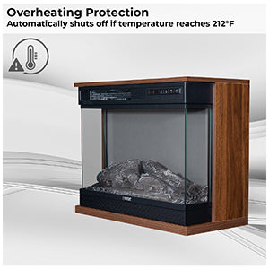 Chimenea portátil independiente Equator de 26 pulgadas, solo calor o LED de 7 colores, control remoto, 110V