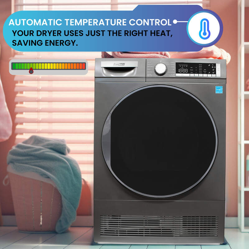 Sèche-linge à condensation/sans évacuation ConServ 4cf, assainissement, affichage LED, porte réversible, 220V, EStar (reconditionné)