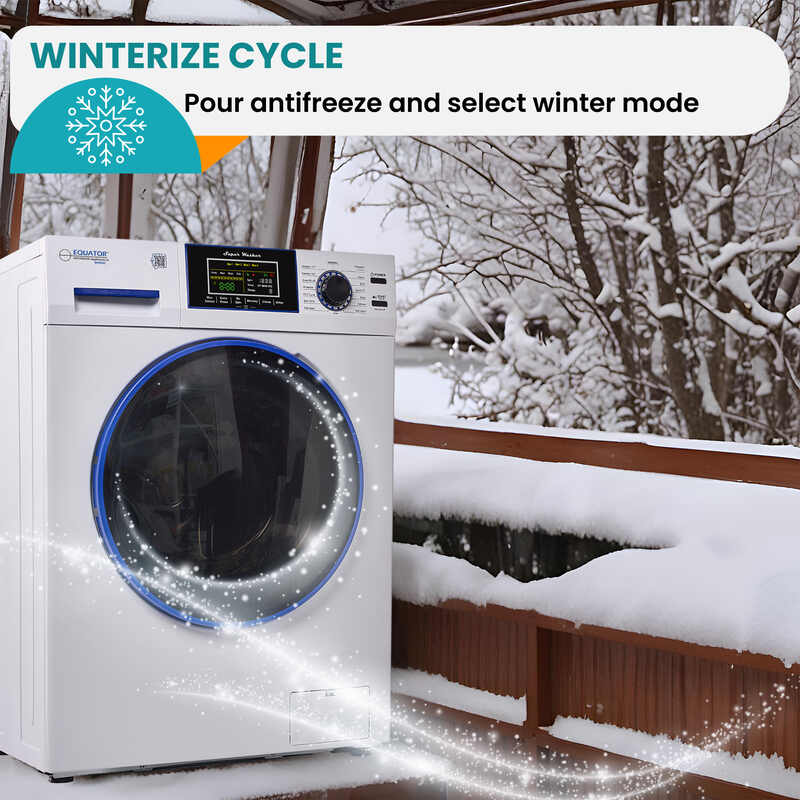MARINE ANTI CORROSION Stackable Compact Washer 1.6cf+Sensor Dryer 3.1cf 110V