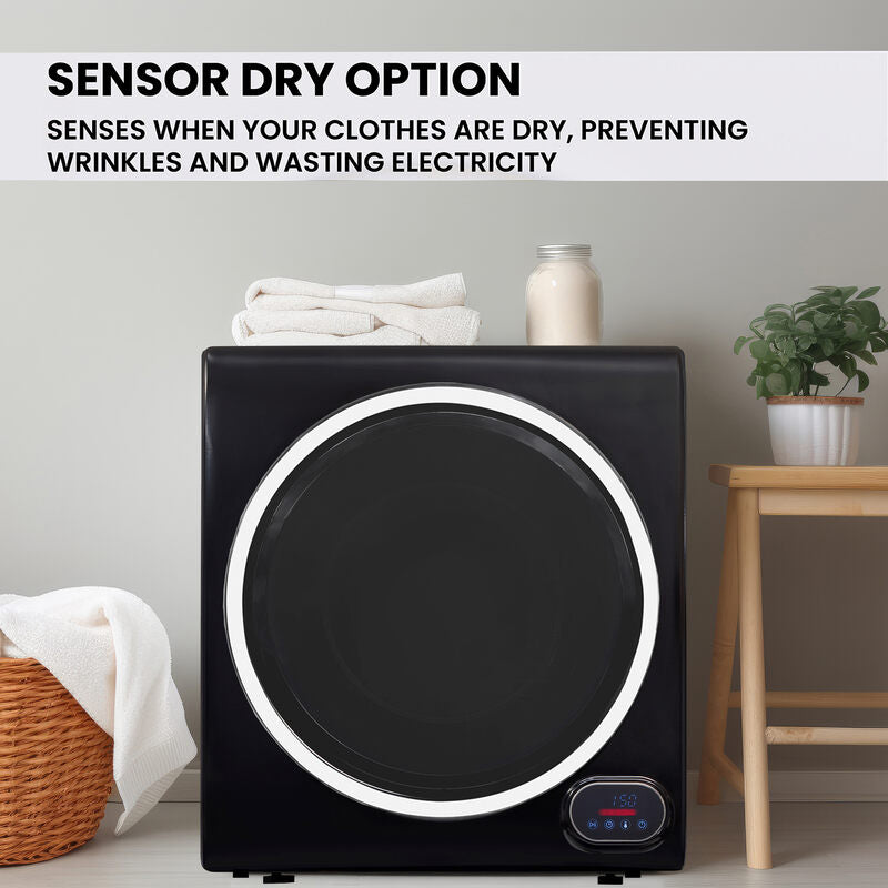Compact Vented Sensor Dryer 3.5cf/13lbs 110V Bottom control DIGITAL Black (Renewed)