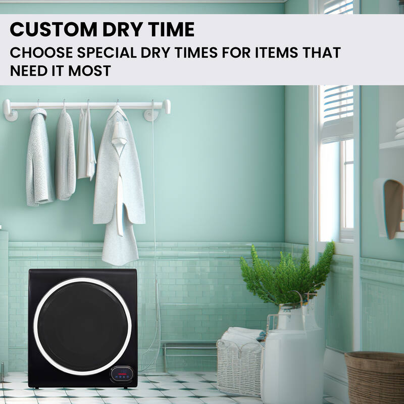 Compact Vented Sensor Dryer 3.5cf/13lbs 110V Bottom control DIGITAL Black (Renewed)