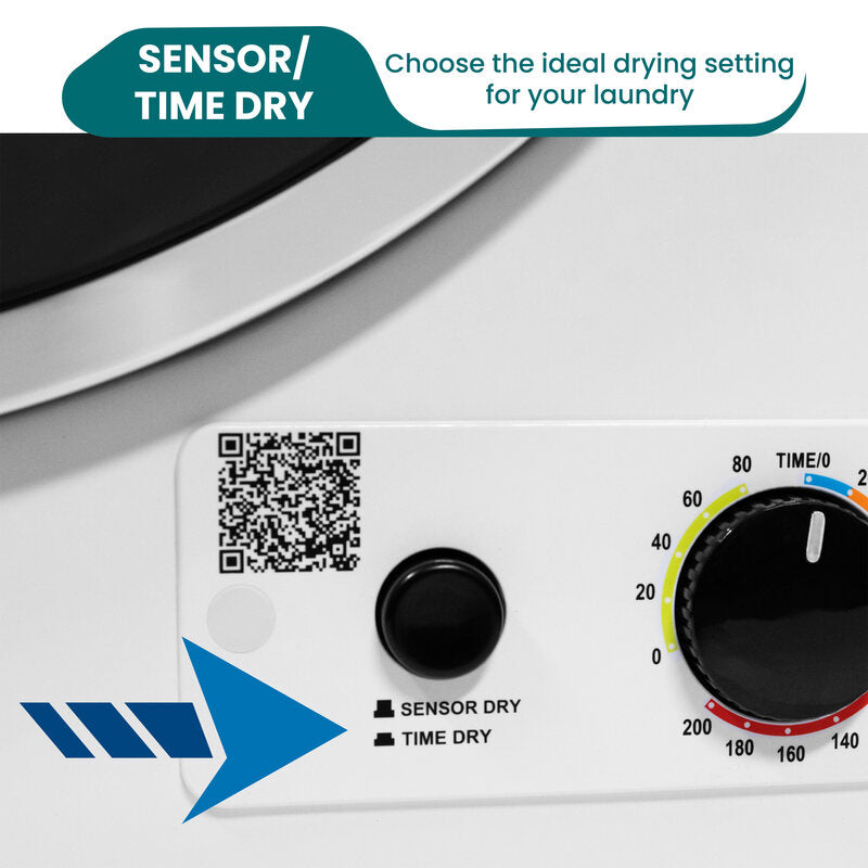 Secadora compacta ventilada con sensor 3.5 pies cúbicos/13 libras 110V CONTROLES INFERIORES (Reacondicionada)