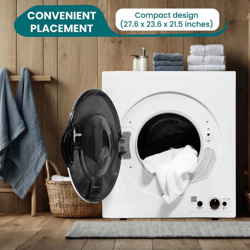 Secadora compacta ventilada con sensor 3.5 pies cúbicos/13 libras 110V CONTROLES INFERIORES (Reacondicionada)