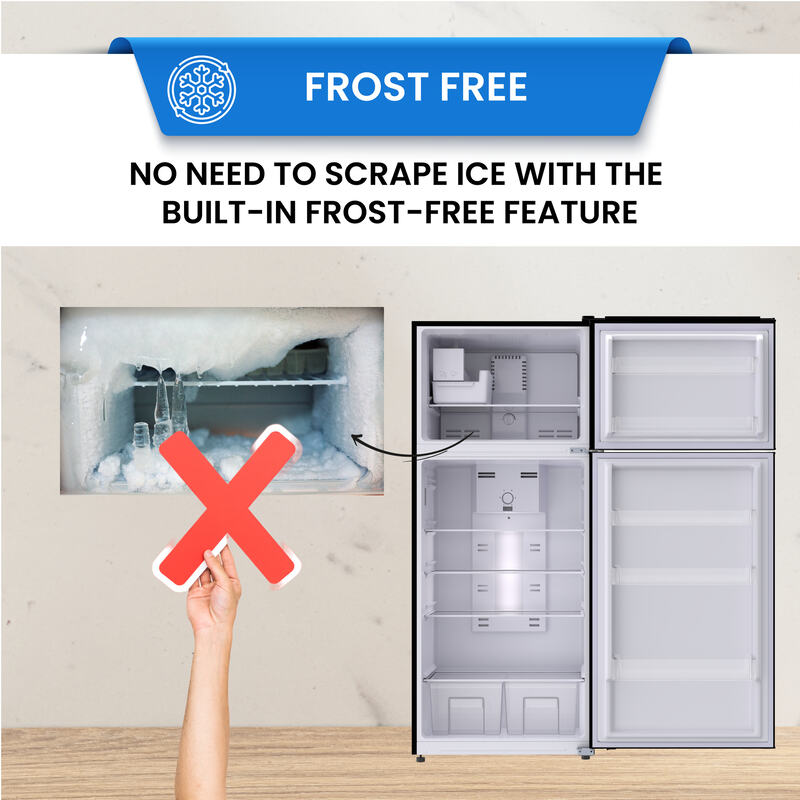 Conserv 30in RETRO Refrigerator 18cf Top Mount FACTORY INSTALLED ICE MAKER 110V Handle