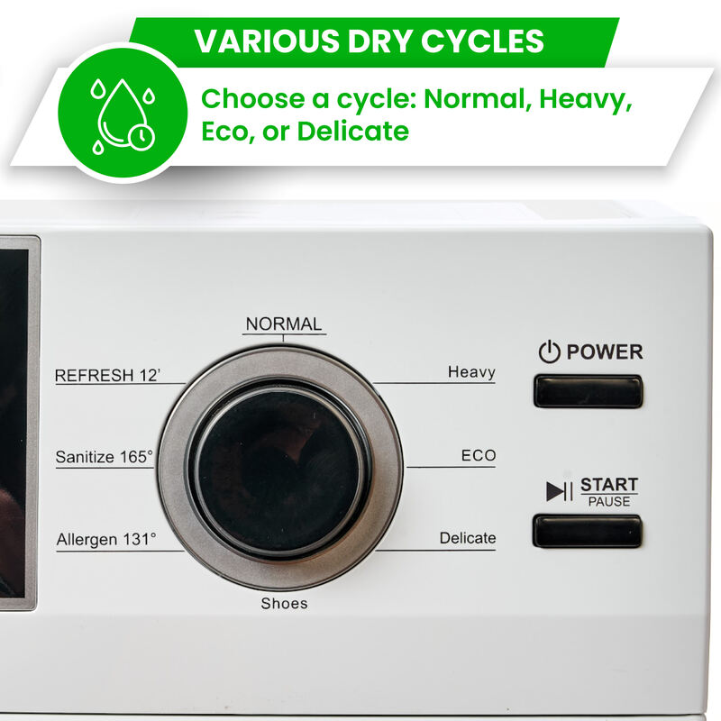 Sèche-linge compact PREMIUM 24 po à évacuation avec prise pour laveuse, 3,1 pi³/13 lb, capteur, 110 V