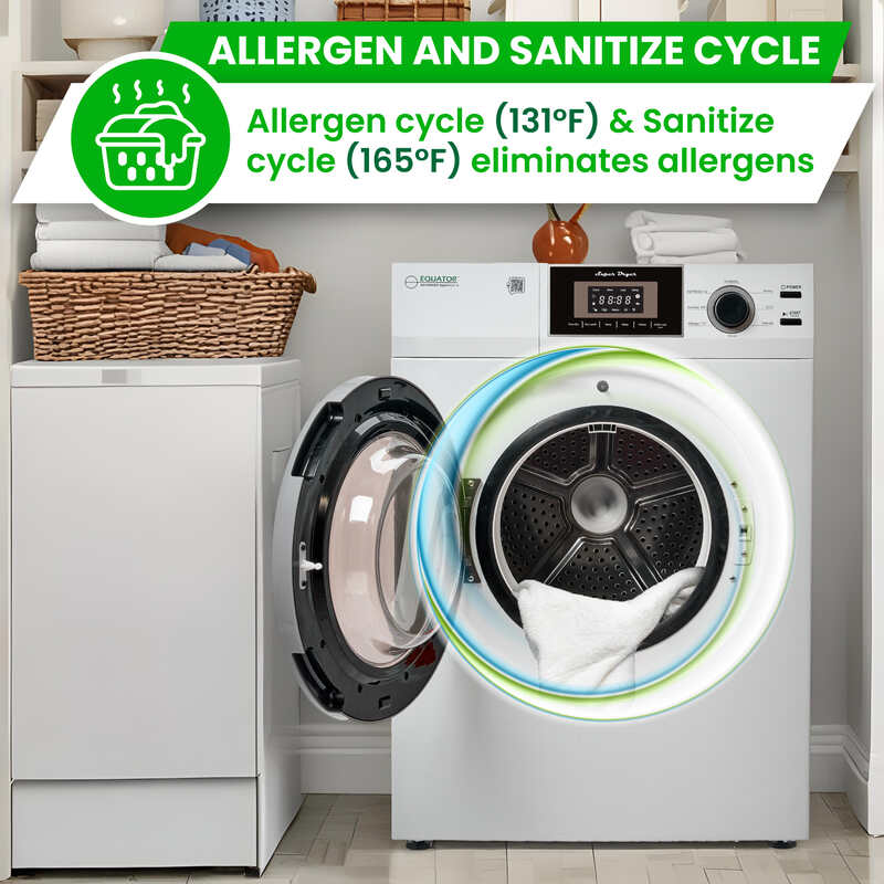 Sèche-linge compact PREMIUM 24 po à évacuation avec prise pour laveuse, 3,1 pi³/13 lb, capteur, 110 V