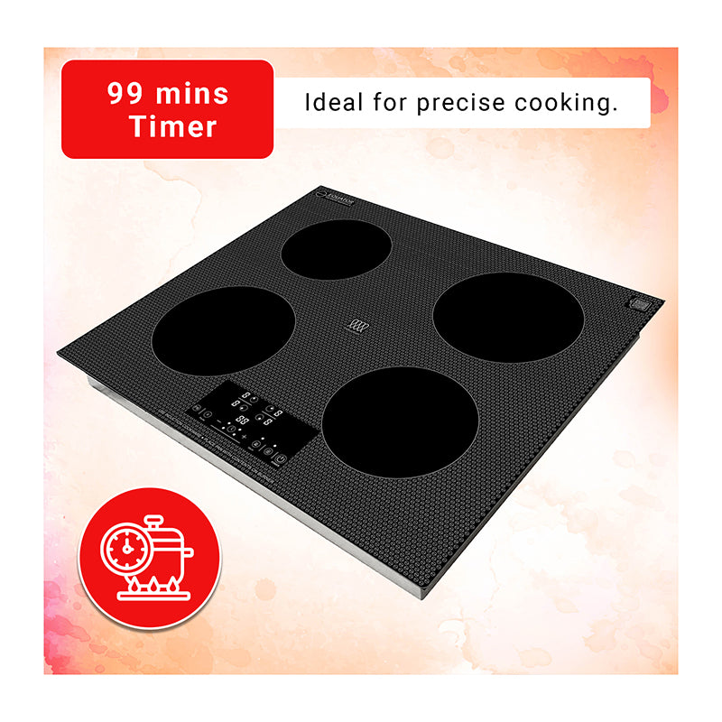Table de cuisson à induction encastrable Equator de 24 pouces, 4 foyers, fonction Power Boost, maintien au chaud, 240V, 7400W