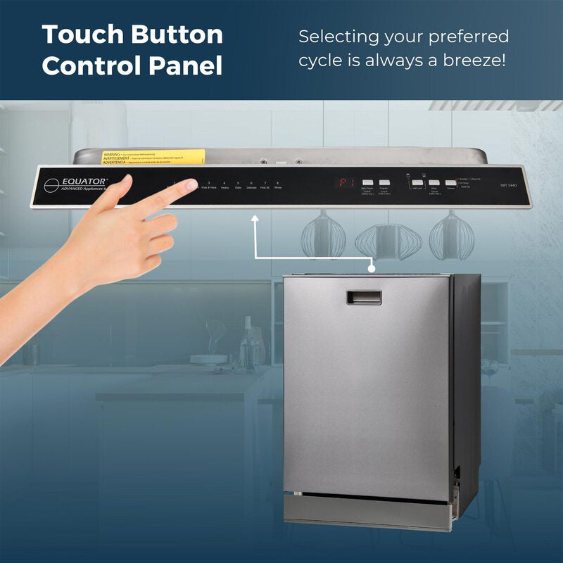 24 in 2440 Dishwasher Top Control 3rd Rack 15 place 3.4g QUIET 51 dB 110V EStar