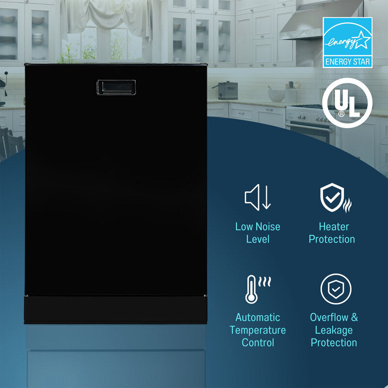 24 in 2440 Dishwasher Top Control 3rd Rack 15 place 3.4g QUIET 51 dB 110V EStar