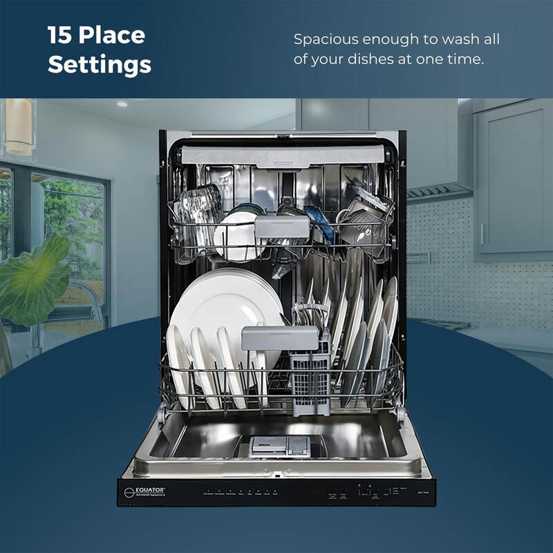 24 in 2440 Dishwasher Top Control 3rd Rack 15 place 3.4g QUIET 51 dB 110V EStar