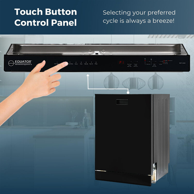 24 in 2440 Dishwasher Top Control 3rd Rack 15 place 3.4g QUIET 51 dB 110V EStar