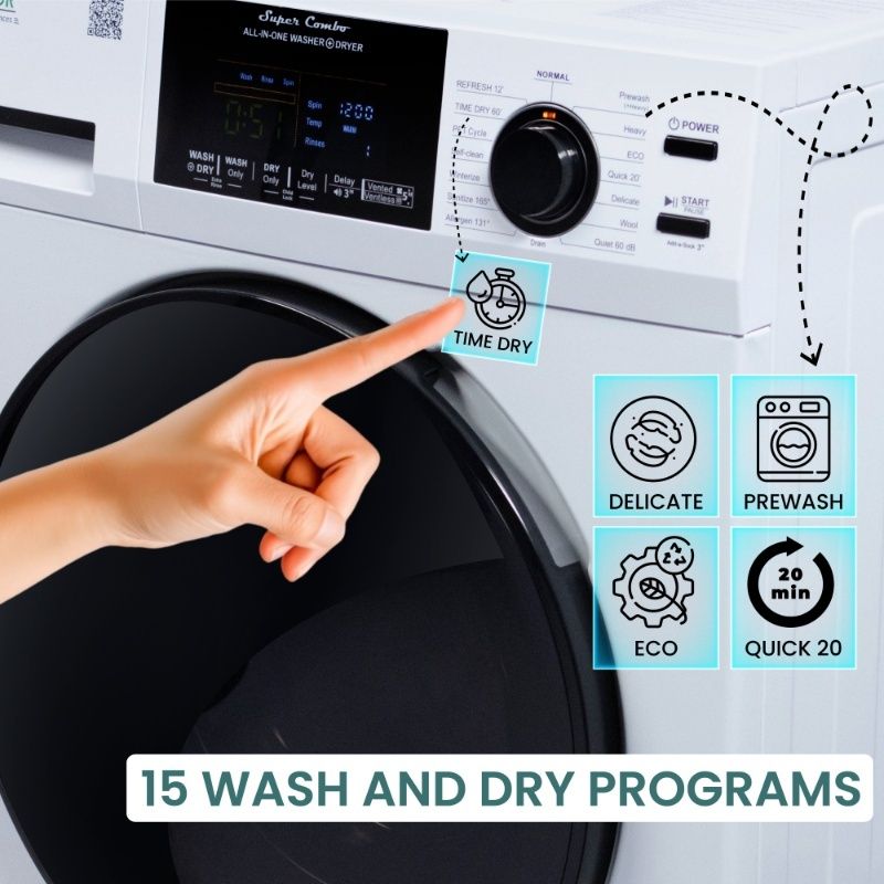 Original All-In-One 4600 Washer Dryer VENTLESS/VENTED PET Cycle 1.62cf/15lbs 110V