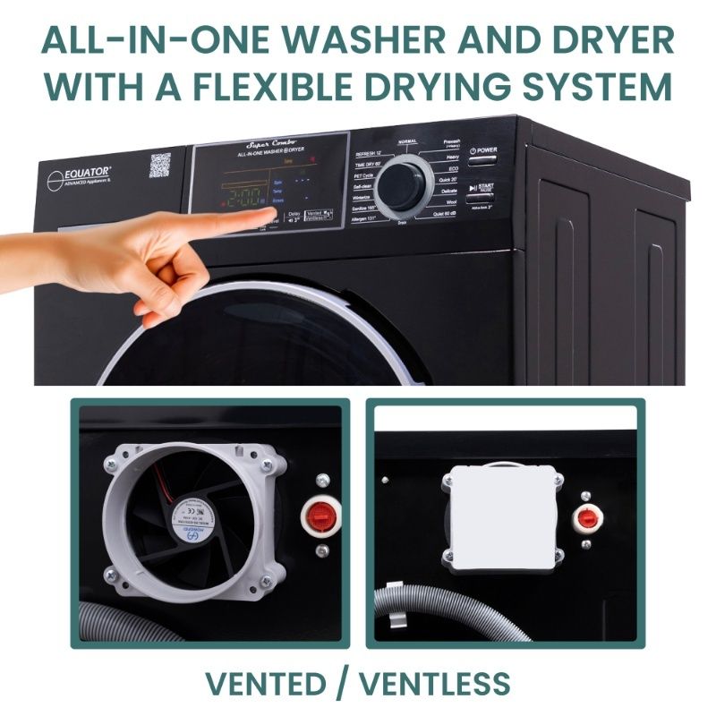 Original All-In-One 4600 Washer Dryer VENTLESS/VENTED PET Cycle 1.62cf/15lbs 110V