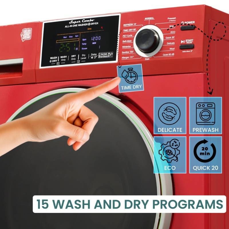 Original All-In-One 4600 Washer Dryer VENTLESS/VENTED PET Cycle 1.62cf/15lbs 110V