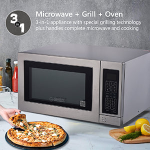 Equator Hybrid Microwave+Convection Oven+Grill 1.2cf Stainless Freestanding SS