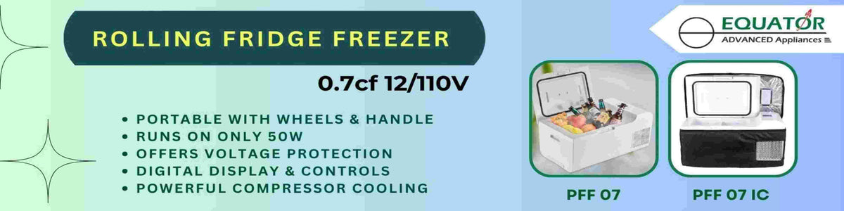 Rolling Fridge-Freezer Portable Casters Retractable Handle 0.7cf 12/110V