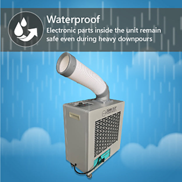 Equator 7000BTU Weatherized Outdoor Air Conditioner + Fan IP24 Casters 110V