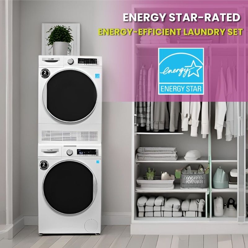 Lavadora Conserv Luxe de 2.2 pies cúbicos 110V + Secadora de condensación de 4 pies cúbicos 220V, garantía de 2 años