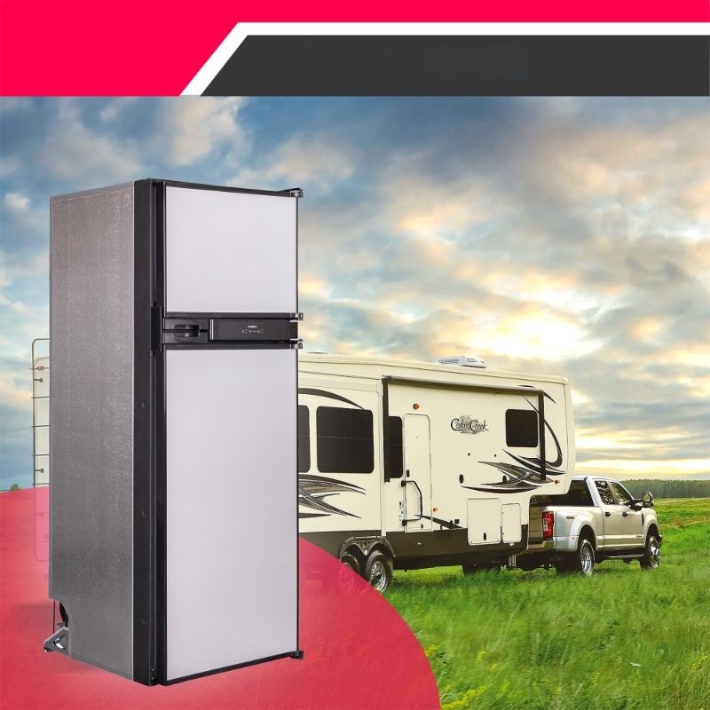 Conserv 12V/DC Refrigerator Freezer 10cf Stainless for RV BOAT OFF-GRID 2 Doors+ AC/ DC Adapter