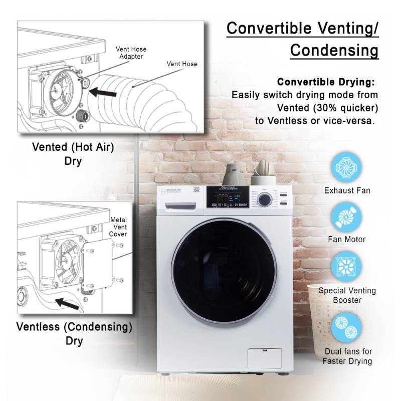 Original All-In-One 4600 Washer Dryer VENTLESS/VENTED PET Cycle 1.62cf/15lbs 110V