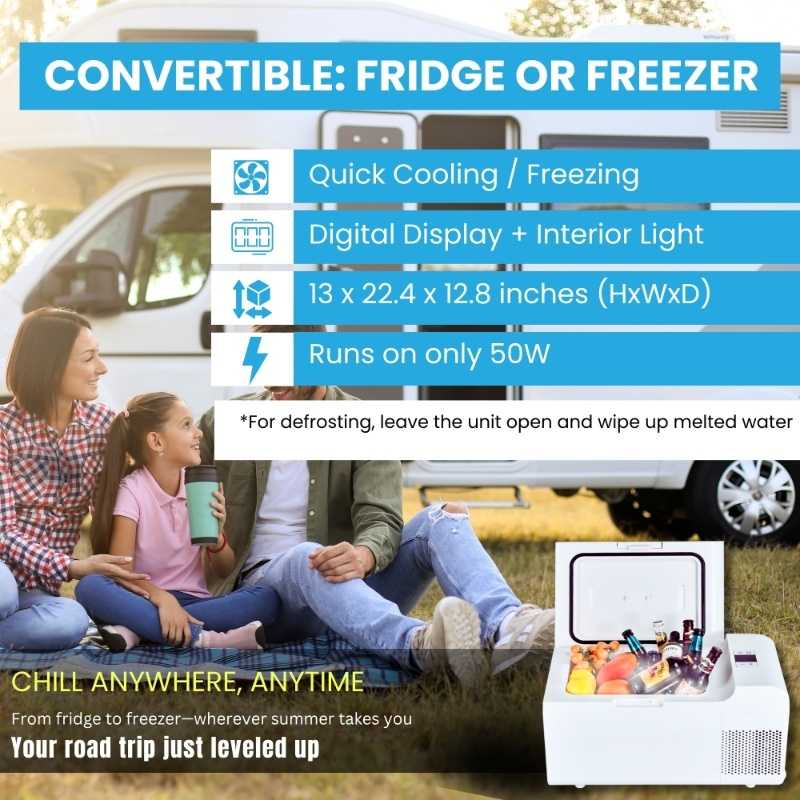 Rolling Fridge-Freezer Portable Casters Retractable Handle 0.7cf 12/110V