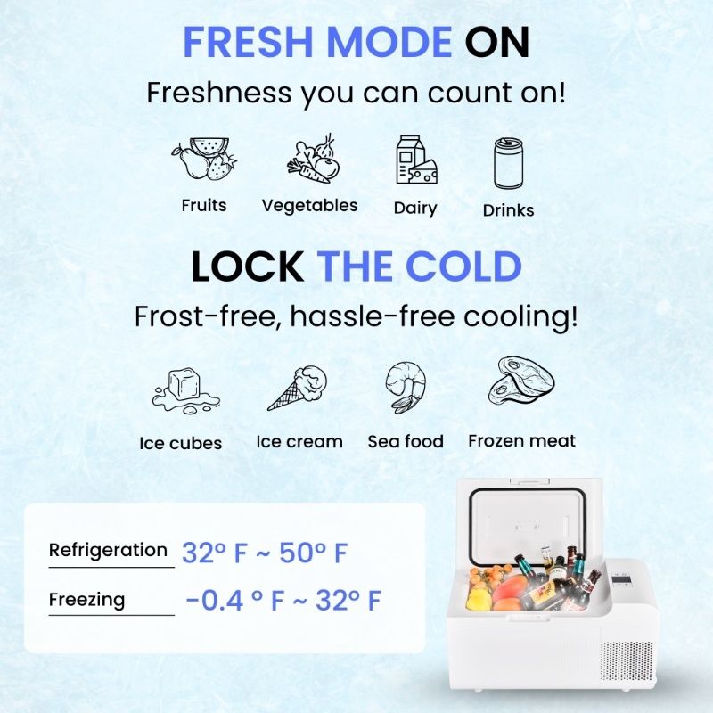 Rolling Fridge-Freezer Portable Casters Retractable Handle 0.7cf 12/110V
