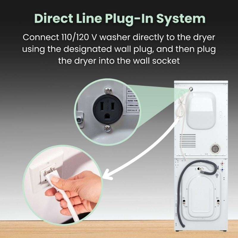 DELUXE 24 in VENTED Sensor Dryer w/Washer SOCKET 4cf/18lbs 110V