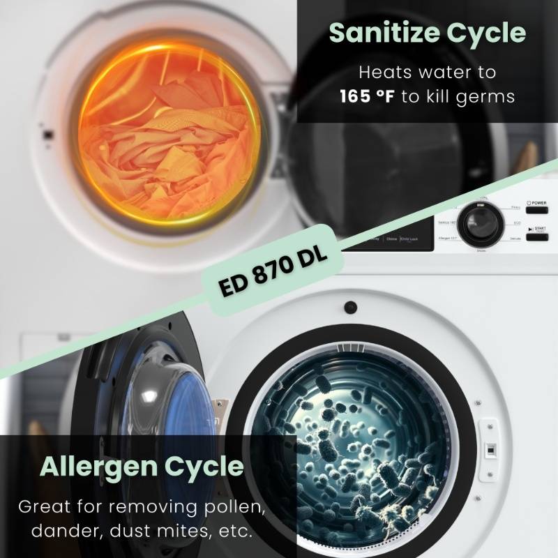 DELUXE 24 in VENTED Sensor Dryer w/Washer SOCKET 4cf/18lbs 110V