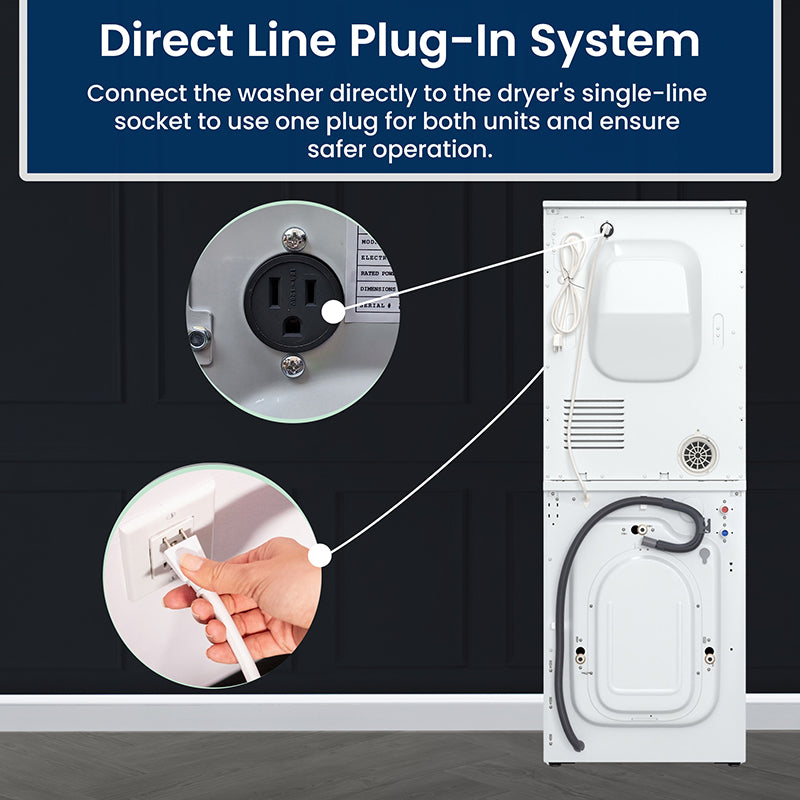 PREMIUM Compact 24 in VENTED Dryer w/Washer SOCKET 3.1cf/13lb SENSOR 110V