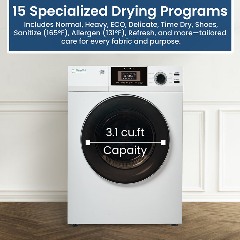 PREMIUM Compact 24 in VENTED Dryer w/Washer SOCKET 3.1cf/13lb SENSOR 110V