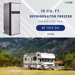 Refrigerador Congelador Conserv 12V/CC de 10 pies cúbicos, acero inoxidable, para RV, BARCO, FUERA DE LA RED, 2 puertas