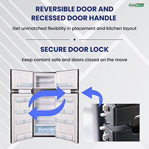Refrigerador Congelador Conserv 12V/CC de 10 pies cúbicos, acero inoxidable, para RV, BARCO, FUERA DE LA RED, 2 puertas