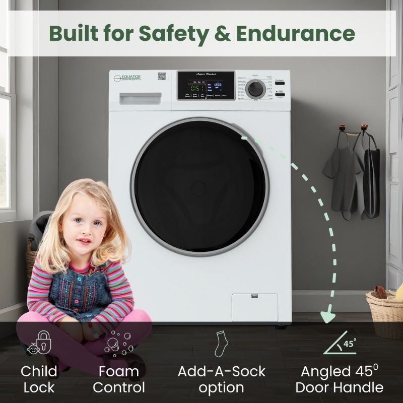 Super Washer 1.9cf/18lbs PET CYCLE Sani Allergen 1400RPM White 110V