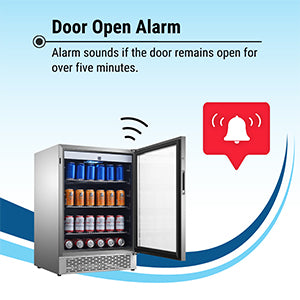 Refrigerador para interiores/exteriores de 4.6 pies cúbicos, IPX4, acero inoxidable, empotrable/independiente, capacidad para 110 latas y 6 botellas
