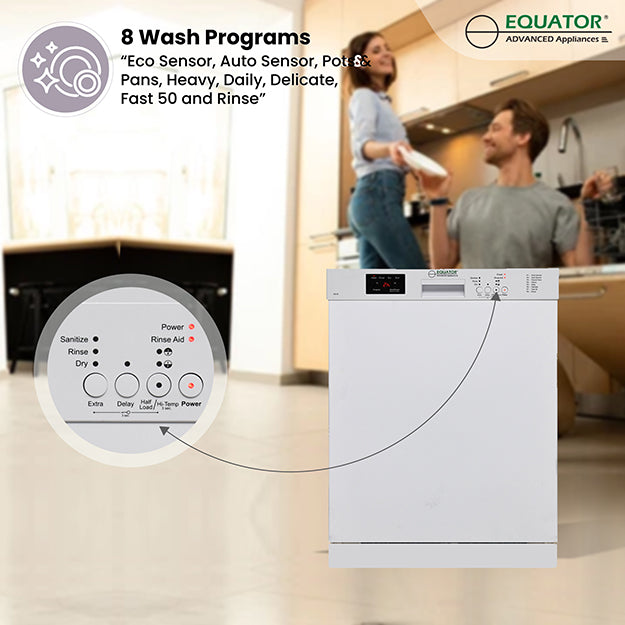 24 in 82 Series Dishwasher 14 place+Wine Rack 3.4g QUIET 51 dB 110V EStar