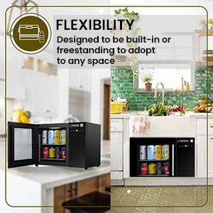 Refrigerador de bebidas de mostrador Equator de 25 pulgadas, 40 latas, control táctil, 110V