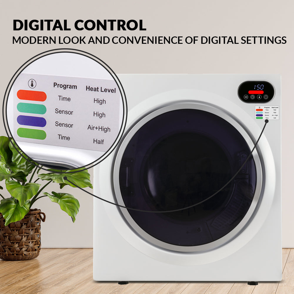Ultra Compact Short Vented SENSOR Dryer 2.6cf/10lb LED Ops 110V/1400W (Renewed)