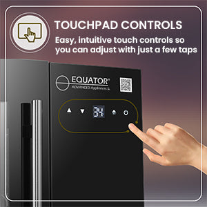 Refrigerador de bebidas de mostrador Equator de 25 pulgadas, 40 latas, control táctil, 110V