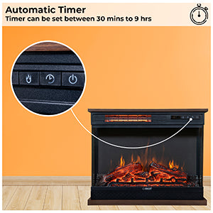 Chimenea portátil independiente Equator de 26 pulgadas, solo calor o LED de 7 colores, control remoto, 110V