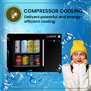 Refrigerador de bebidas de mostrador Equator de 25 pulgadas, 40 latas, control táctil, 110V