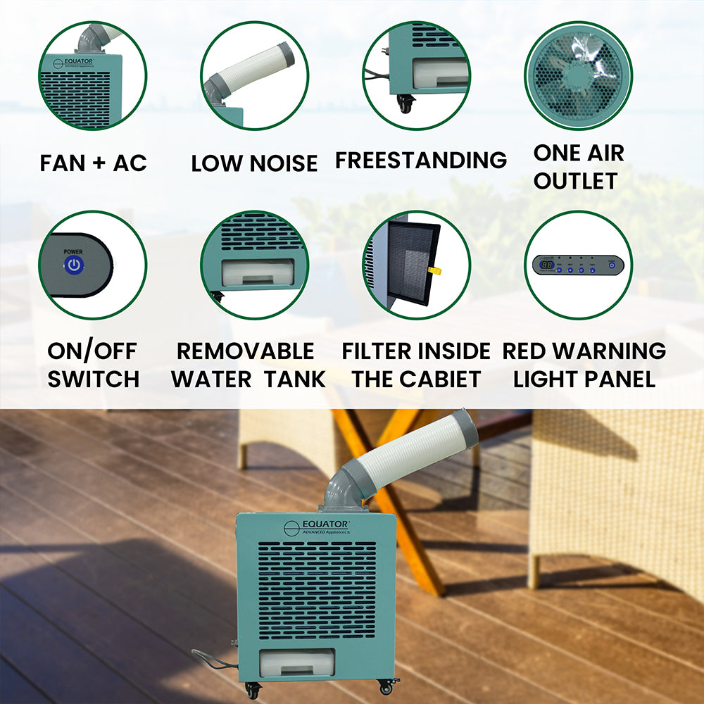 Climatiseur extérieur Equator 3-en-1 AC Chauffage 9000 BTU IP24 à roulettes 110V