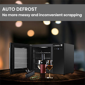 Refrigerador de vinos para encimera Equator de 16 botellas, negro, control táctil, 110V