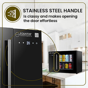 Refrigerador de bebidas de mostrador Equator de 25 pulgadas, 40 latas, control táctil, 110V