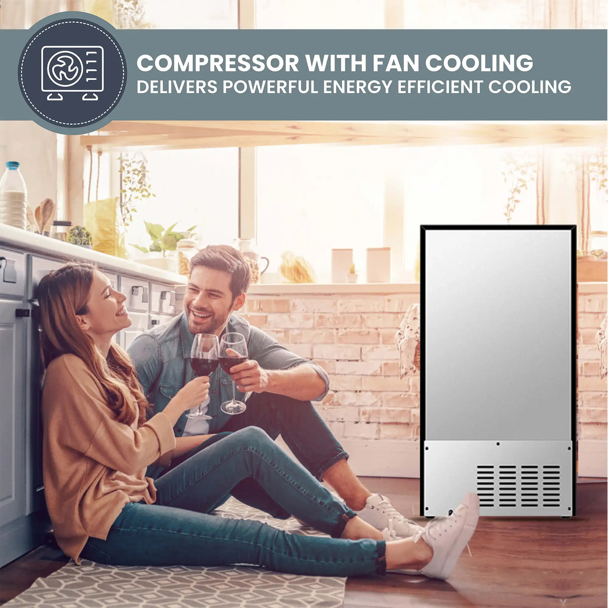 Refrigerador de bebidas Equator SLIM de 18 pulgadas, independiente, 3.2 pies cúbicos, 117 latas, 110V